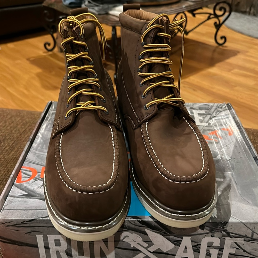 IRON AGE men’s REINFORCER MEN'S BROWN 6" WEDGE WORK BOOT IA5061
